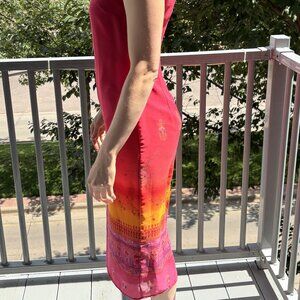 Colors of Sunset Sleeveless Lined Sheath Dress with Rhinestones Size 6 by Chorus
